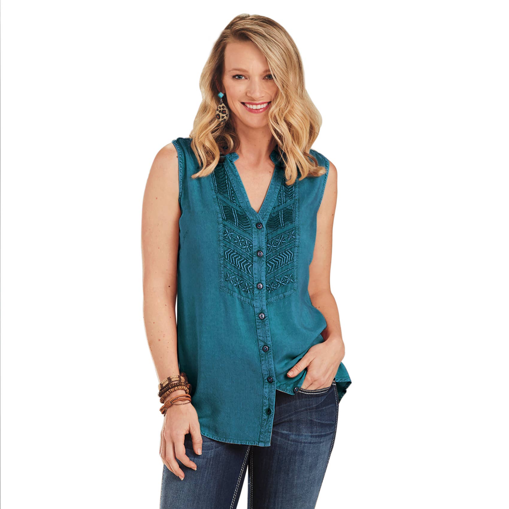 Back in the Saddle - Naila Acid-Wash Tunic Top
