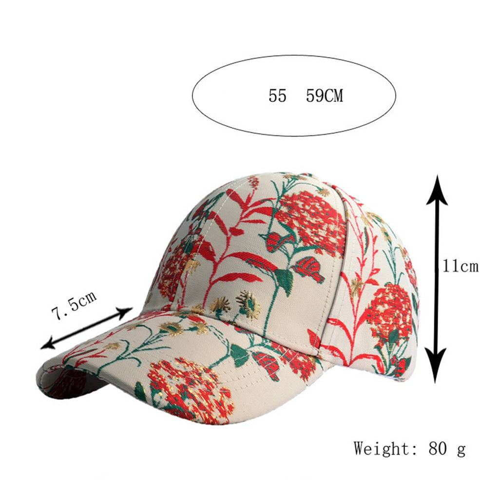 ACCITY - Blue, Red Dandelion Jacquard Baseball Cap Sun Hat_CWAH0991