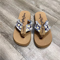 Floral-patterned straps and flat soles define these stylish Gypsy Jazz Sandals, perfect for summer outings.